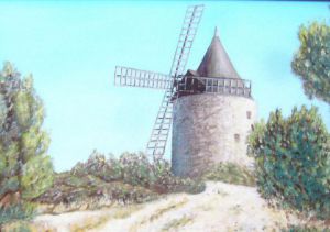 Voir le détail de cette oeuvre: moulin de daudet en provence